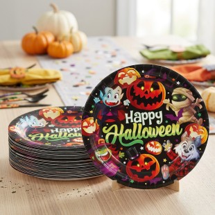 Lot de 6 assiettes carton Happy Halloween en vente chez Festimania
