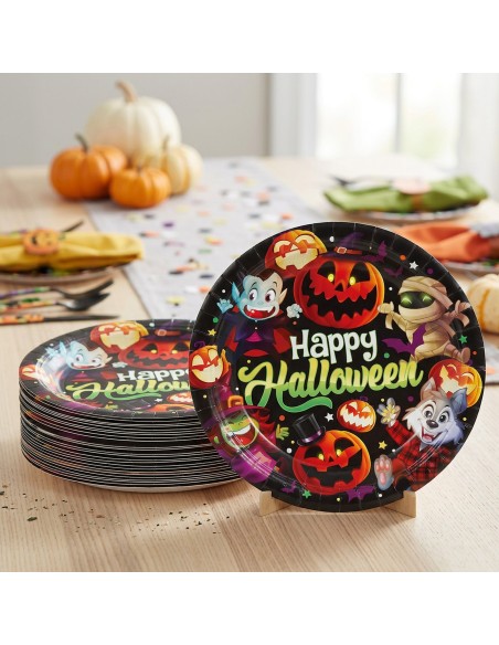Lot de 6 assiettes carton Happy Halloween en vente chez Festimania