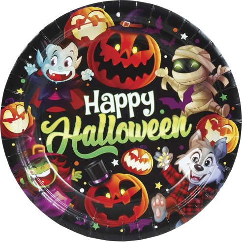 Lot de 6 assiettes carton Happy Halloween en vente chez Festimania