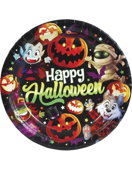 Lot de 6 assiettes carton Happy Halloween en vente chez Festimania