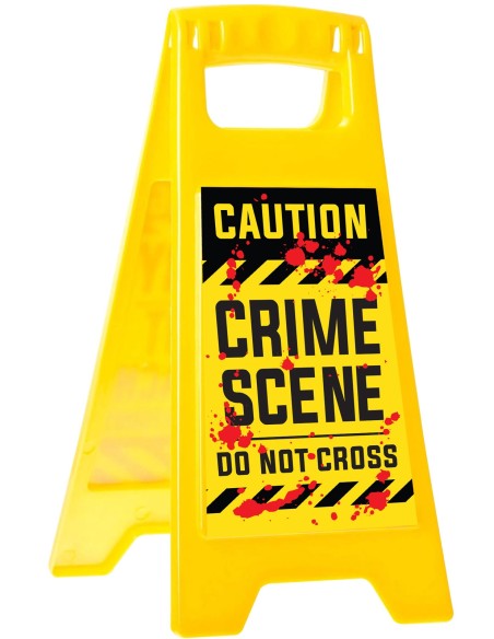 Pancarte jaune Attention Scène de Crime
