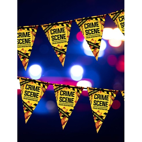 Guirlande fanions jaunes Crime Scene