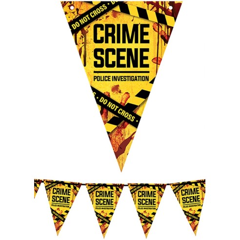 Guirlande fanions jaunes Crime Scene