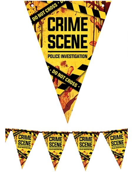 Guirlande fanions jaunes Crime Scene