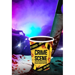 6 gobelets jaunes Crime Scene pour préparer un gouter Halloween