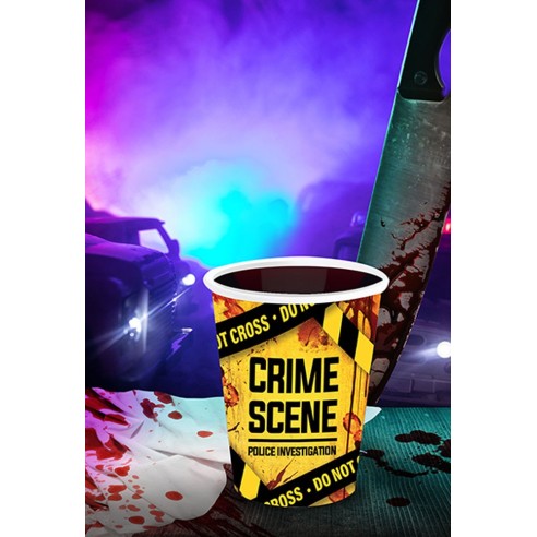 6 gobelets jaunes Crime Scene pour préparer un gouter Halloween