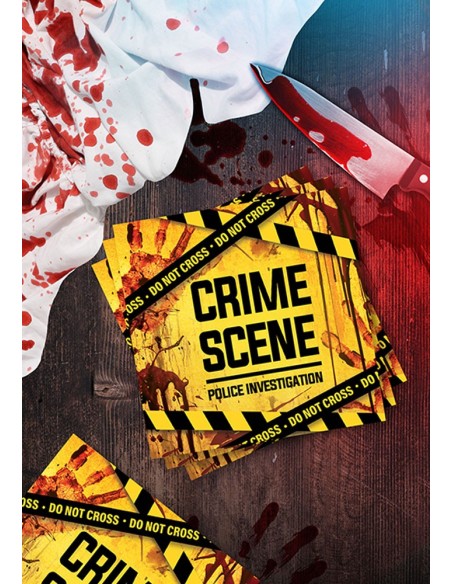 20 serviettes jaunes Crime Scene