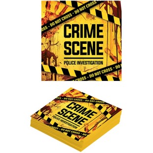 20 serviettes jaunes Crime Scene 2
