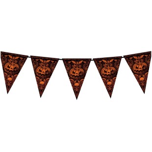 Guirlande fanions citrouilles orange 3m