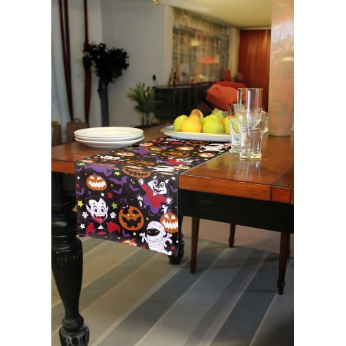 Chemin de table petits monstres Halloween
