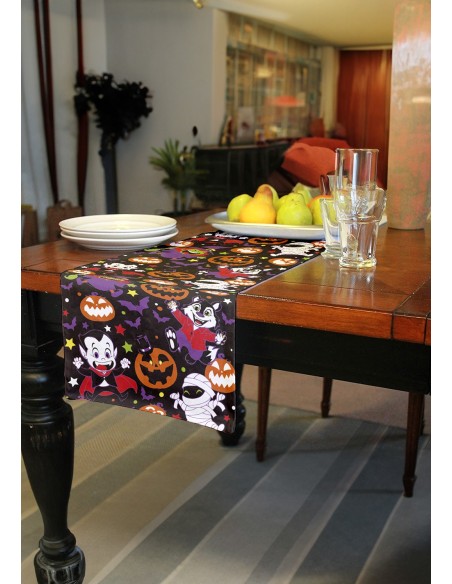 Chemin de table petits monstres Halloween