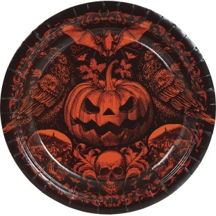 6 assiettes citrouilles Halloween