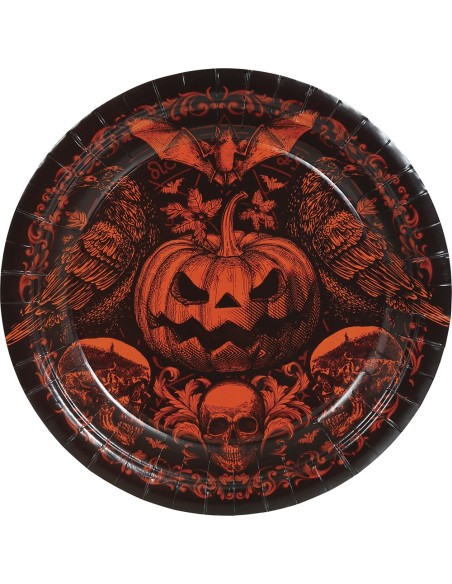 6 assiettes citrouilles Halloween