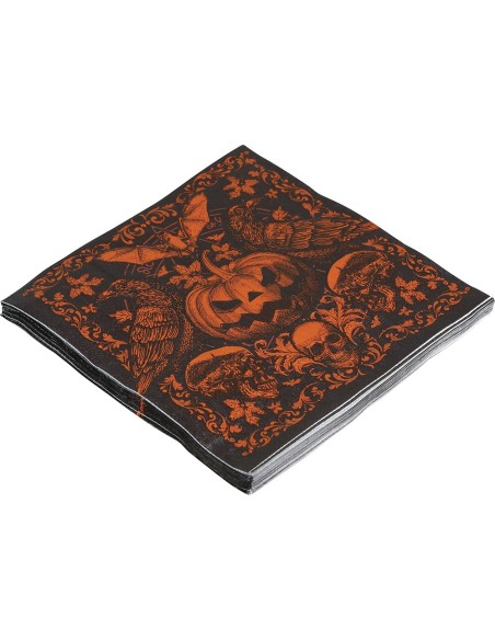 20 serviettes citrouille gothique