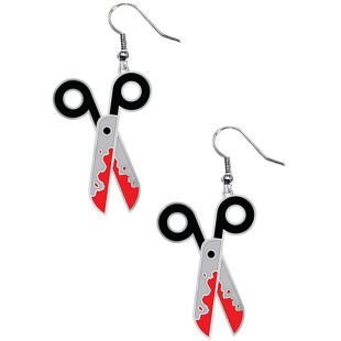 Boucles d'oreilles paire de ciseaux ensanglantés 2