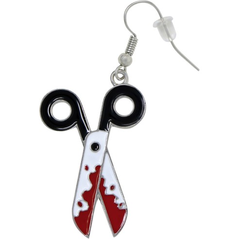 Boucles d'oreilles paire de ciseaux ensanglantés