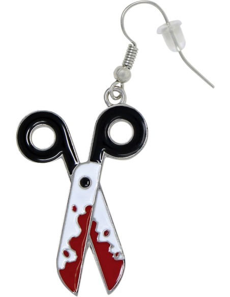 Boucles d'oreilles paire de ciseaux ensanglantés