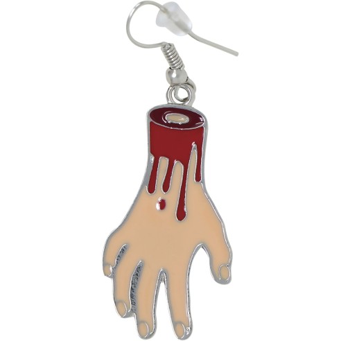 Boucles d'oreilles mains tranchées sanglantes