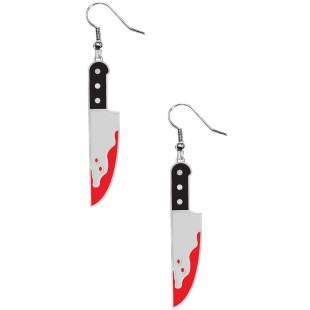 Boucles d'oreilles couteau en sang 2