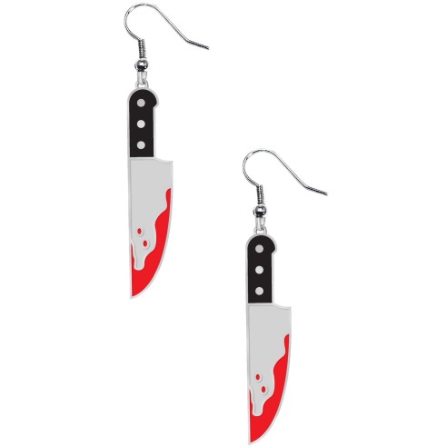 Boucles d'oreilles couteau en sang