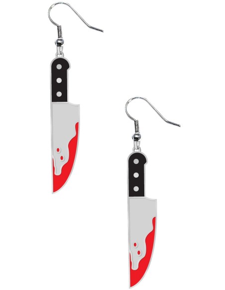 Boucles d'oreilles couteau en sang