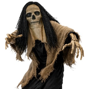 Masque crâne avec cape et cheveux