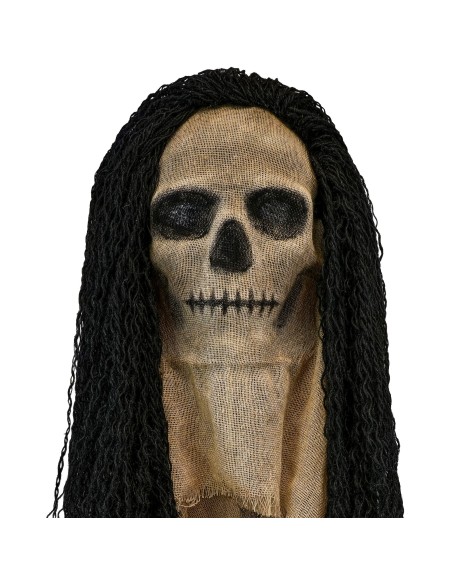 Masque crâne avec cape et cheveux