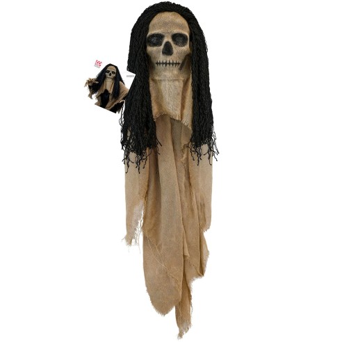 Masque crâne avec cape et cheveux