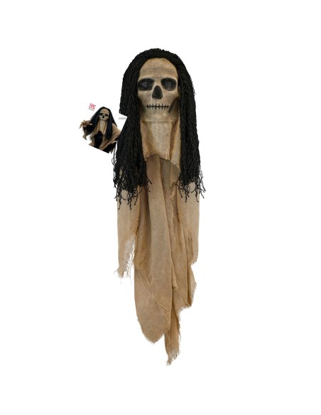 Masque crâne avec cape et cheveux