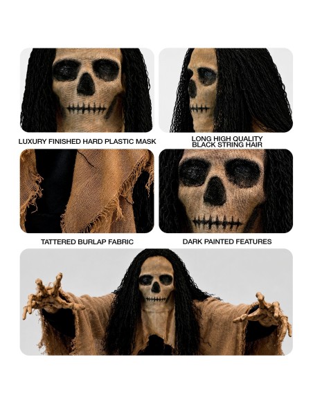 Masque crâne avec cape et cheveux