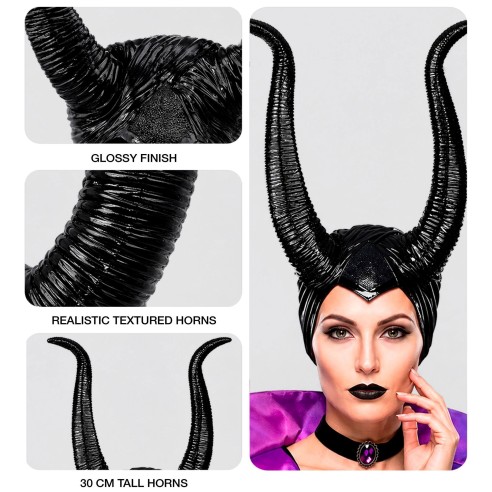 Coiffe cornes noires maléfiques