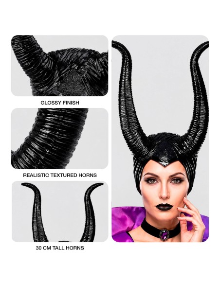 Coiffe cornes noires maléfiques