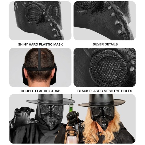 Masque docteur de la peste noir
