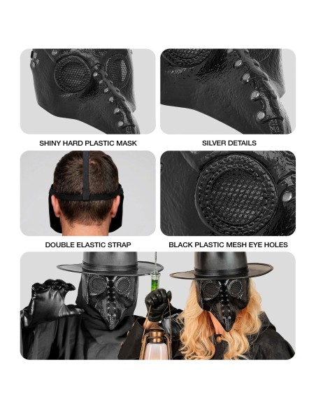 Masque docteur de la peste noir