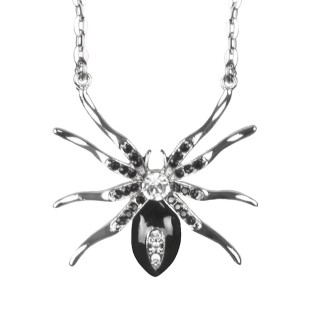 Collier avec araignée mygale argentée bijoux pour Halloween 2