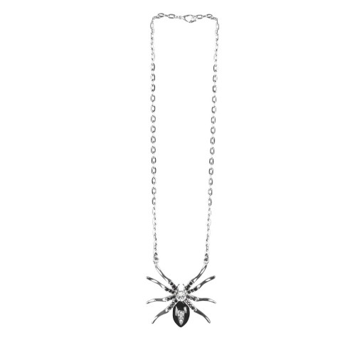 Collier avec araignée mygale argentée bijoux pour Halloween
