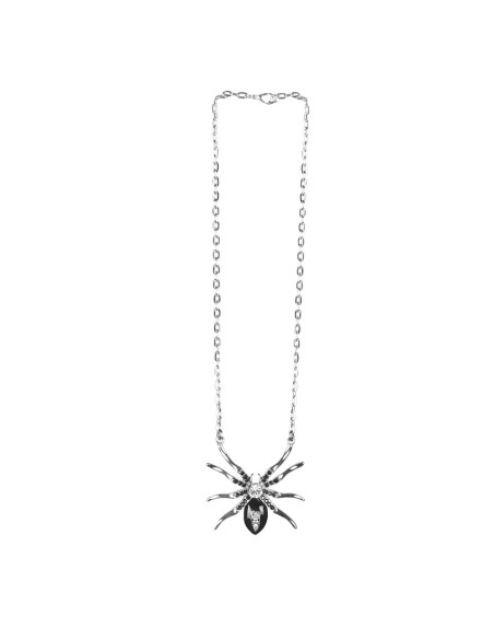 Collier avec araignée mygale argentée bijoux pour Halloween
