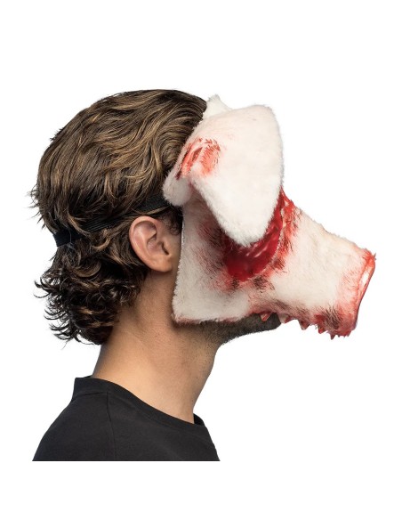 Masque peluche cochon ensanglanté
