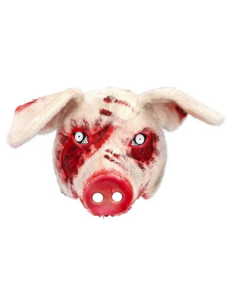 Masque peluche cochon ensanglanté