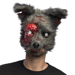 Masque peluche loup-garou en sang