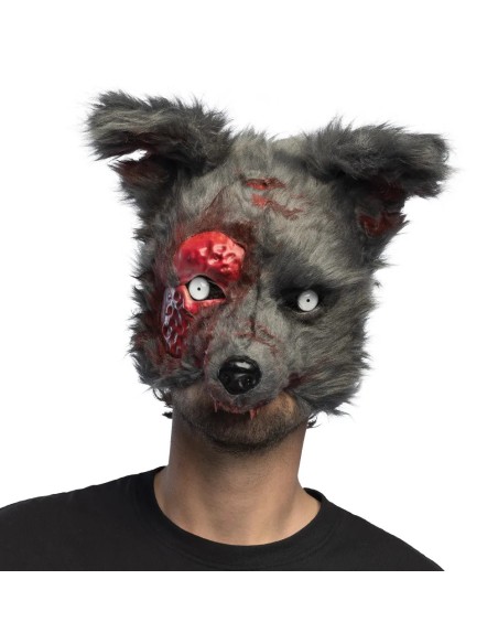 Masque peluche loup-garou en sang