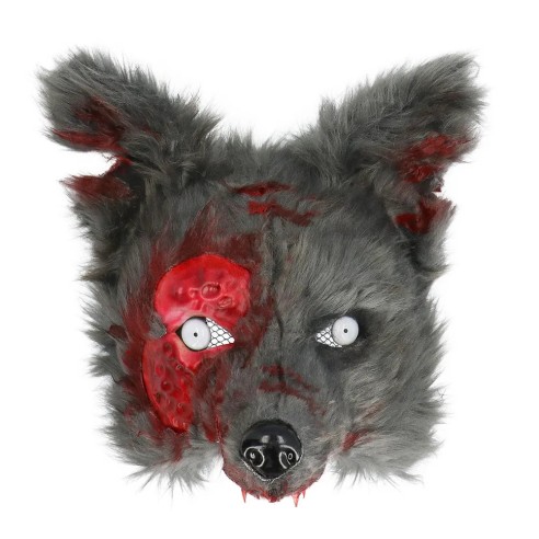 Masque peluche loup-garou en sang