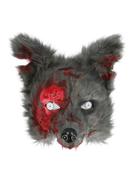 Masque peluche loup-garou en sang