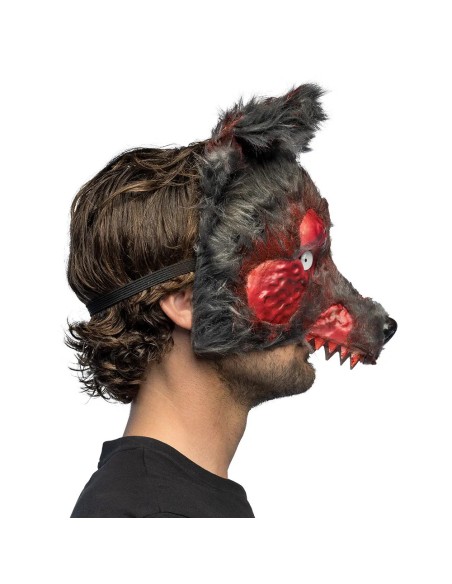 Masque peluche loup-garou en sang