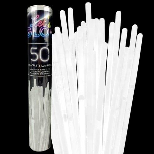 50 bracelets fluo blanc