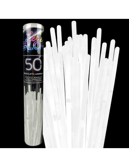 50 bracelets fluo blanc