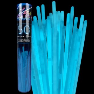 50 bracelets fluo bleu