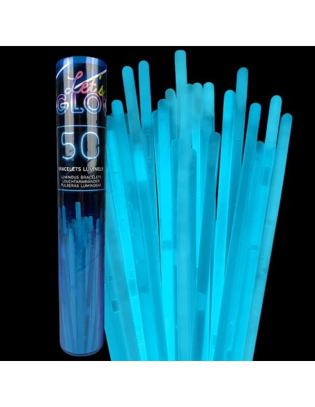 50 bracelets fluo bleu
