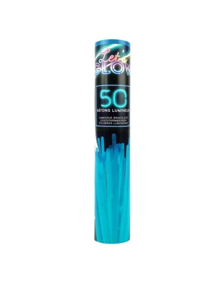 50 bracelets fluo bleu
