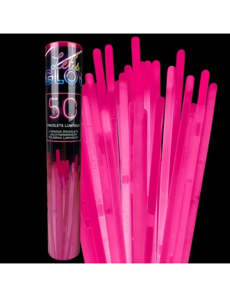 50 bracelets fluo rose